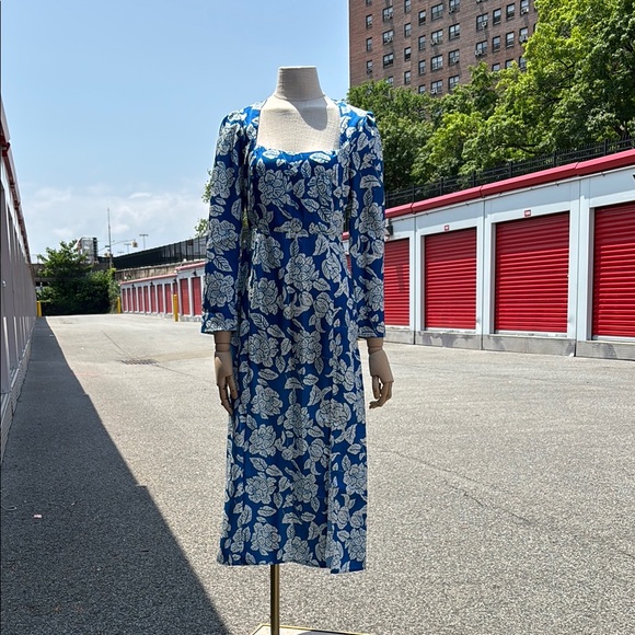 Floral Blue and White Dress - Picture 1 of 7